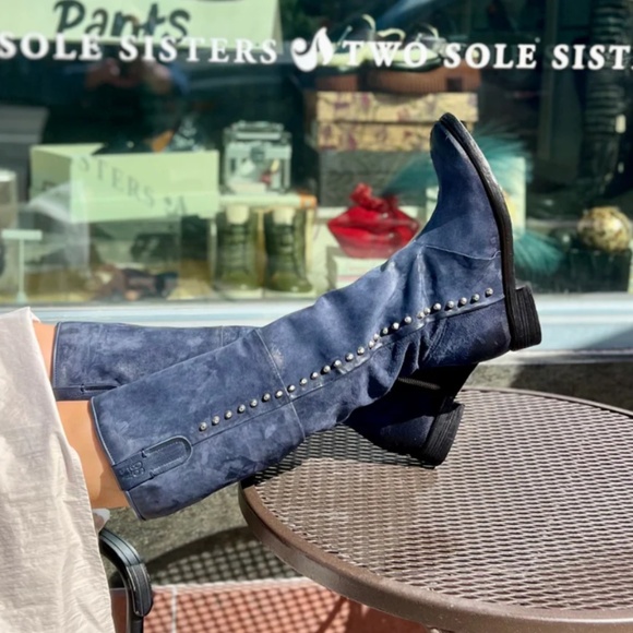 A.S. 98 Irie Blue Suede Studded Tall Boot - Picture 5 of 5